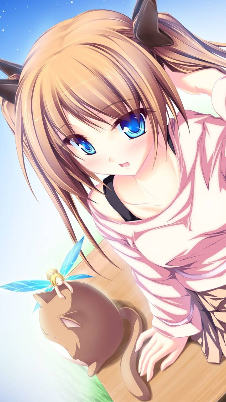 720x1280 Cute cat girl Wallpaper