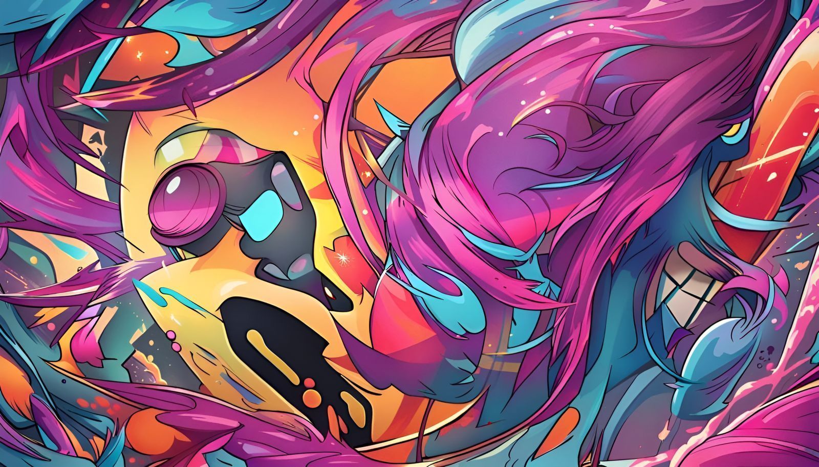 1600x914 Splash wave graffiti wallpaper