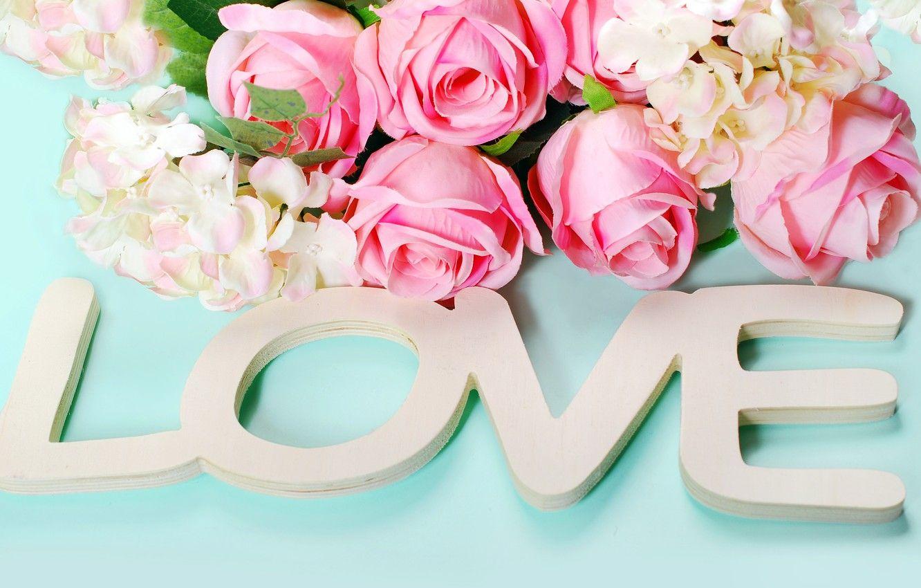 1332x850 Wallpaper roses, hearts, love, heart, wood, pink, flowers