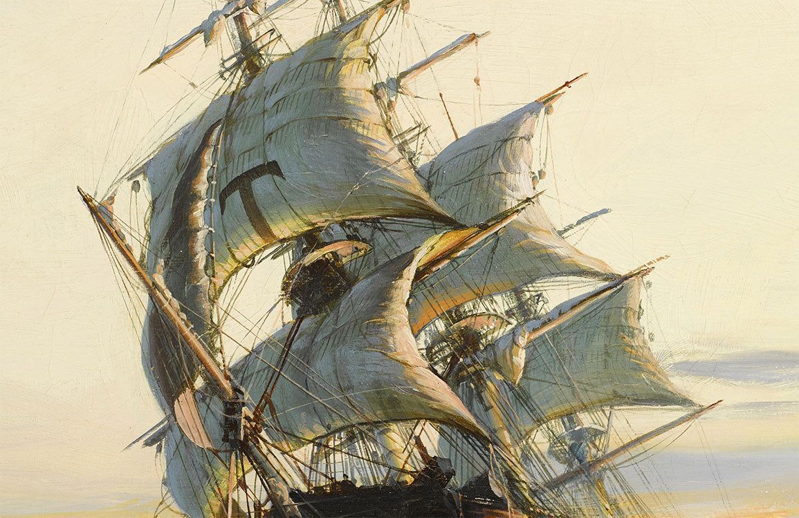 1155x750 Vintage Nautical Ship Ocean Wall Mural