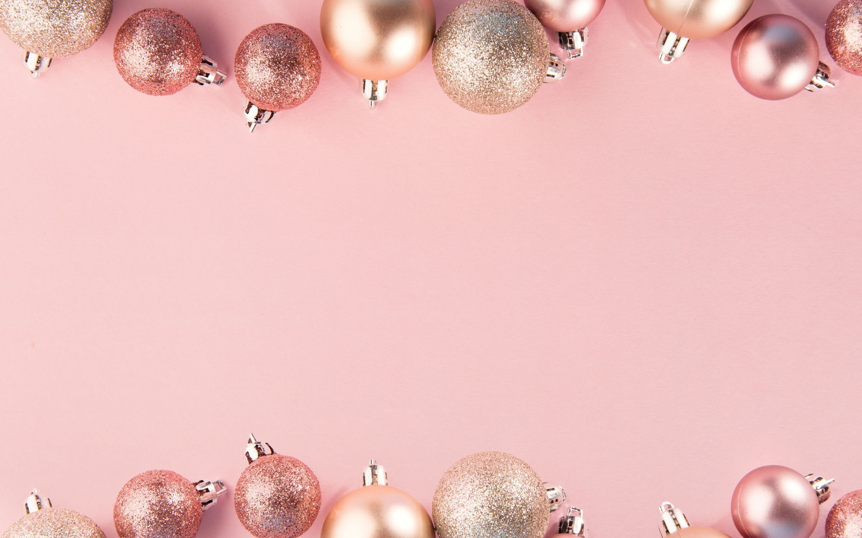 2880x1800 Christmas Pink And Gold Wallpaper