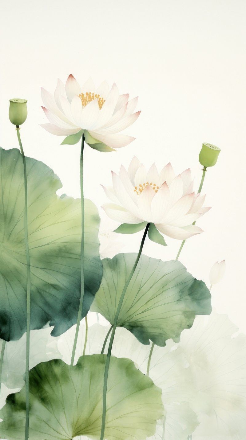 800x1427 Lotus leaf wallpaper blossom flower. Premium Photo Illustration