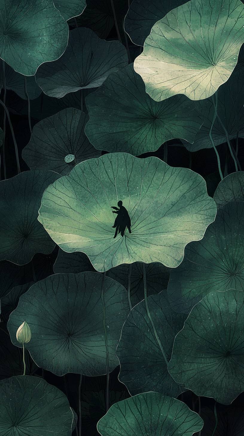 816x1456 artistic illustration in green tones