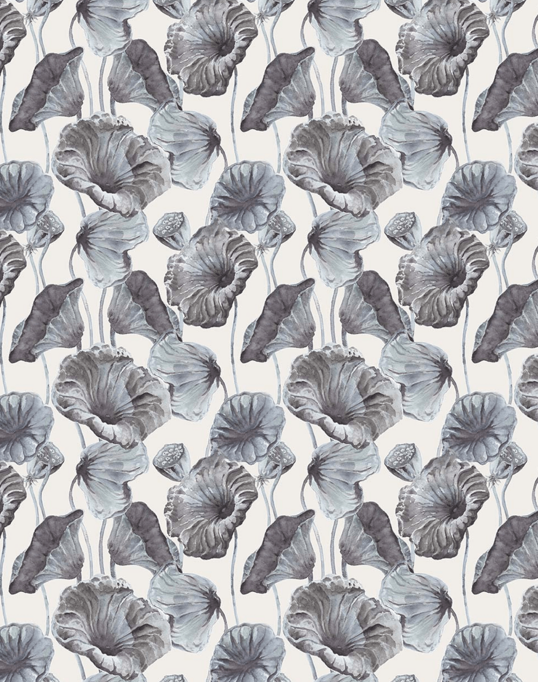 1080x1370 Lotus Leaf, Blues Half Scale
