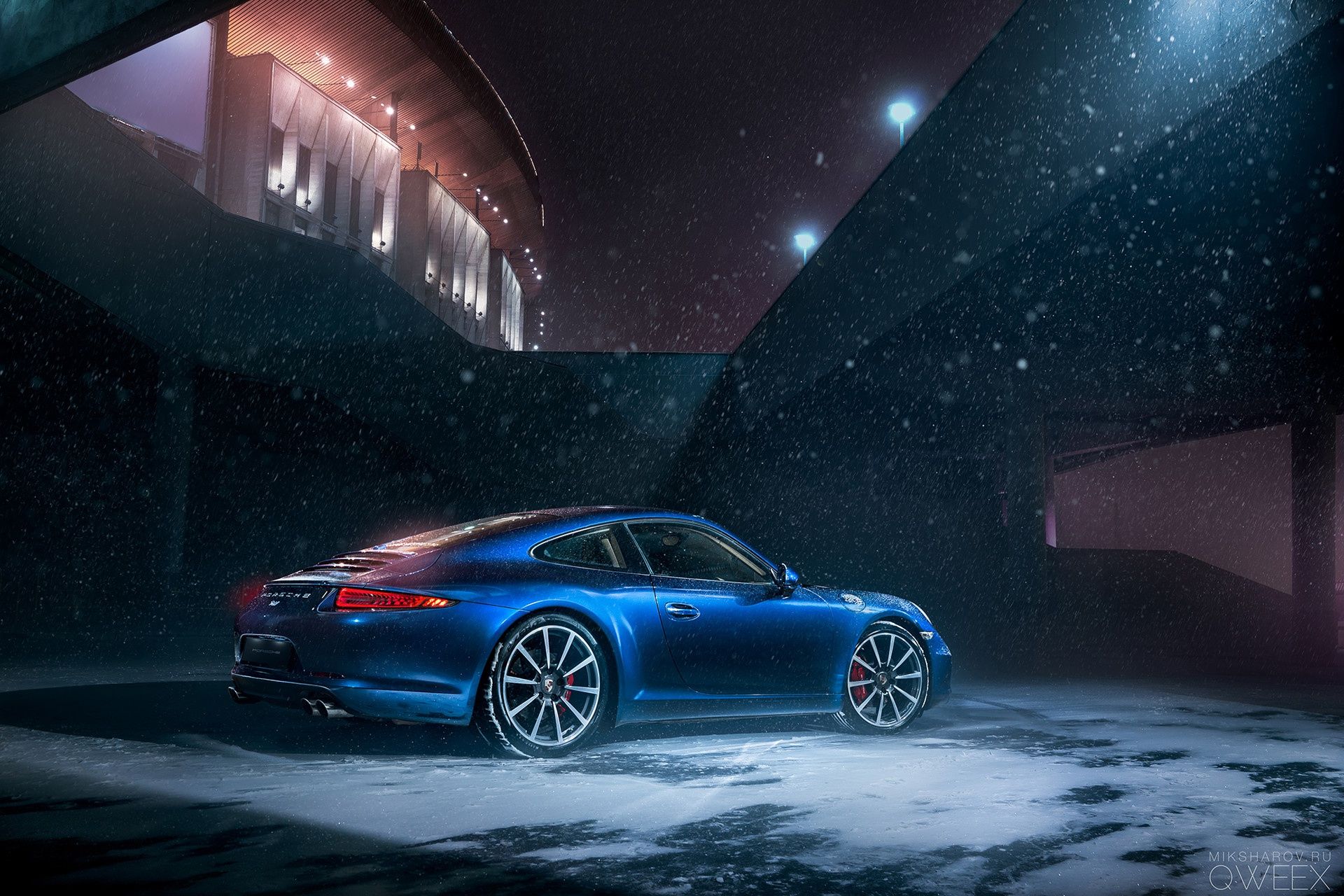 1920x1280 Wallpaper Winter, Auto, Night, 911