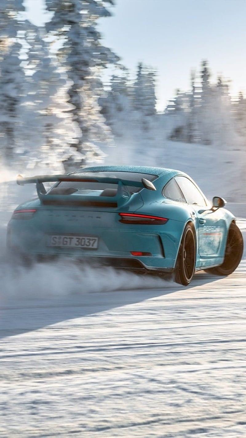 800x1422 Porsche, carros, snow, HD phone