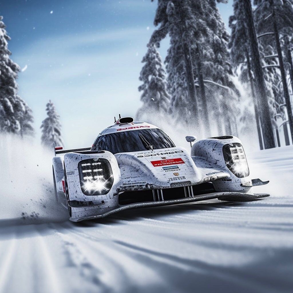 1024x1024 Canvas Porsche 919 in Snow Race Ice