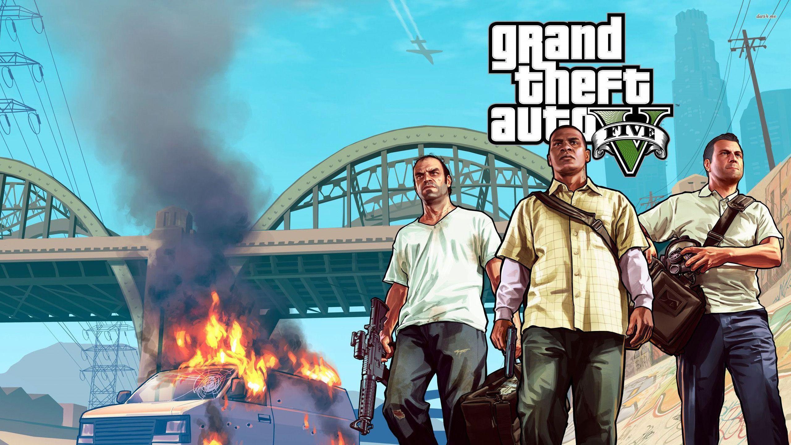 2560x1440 Michael, Trevor and Franklin in Grand Theft Auto V wallpaper