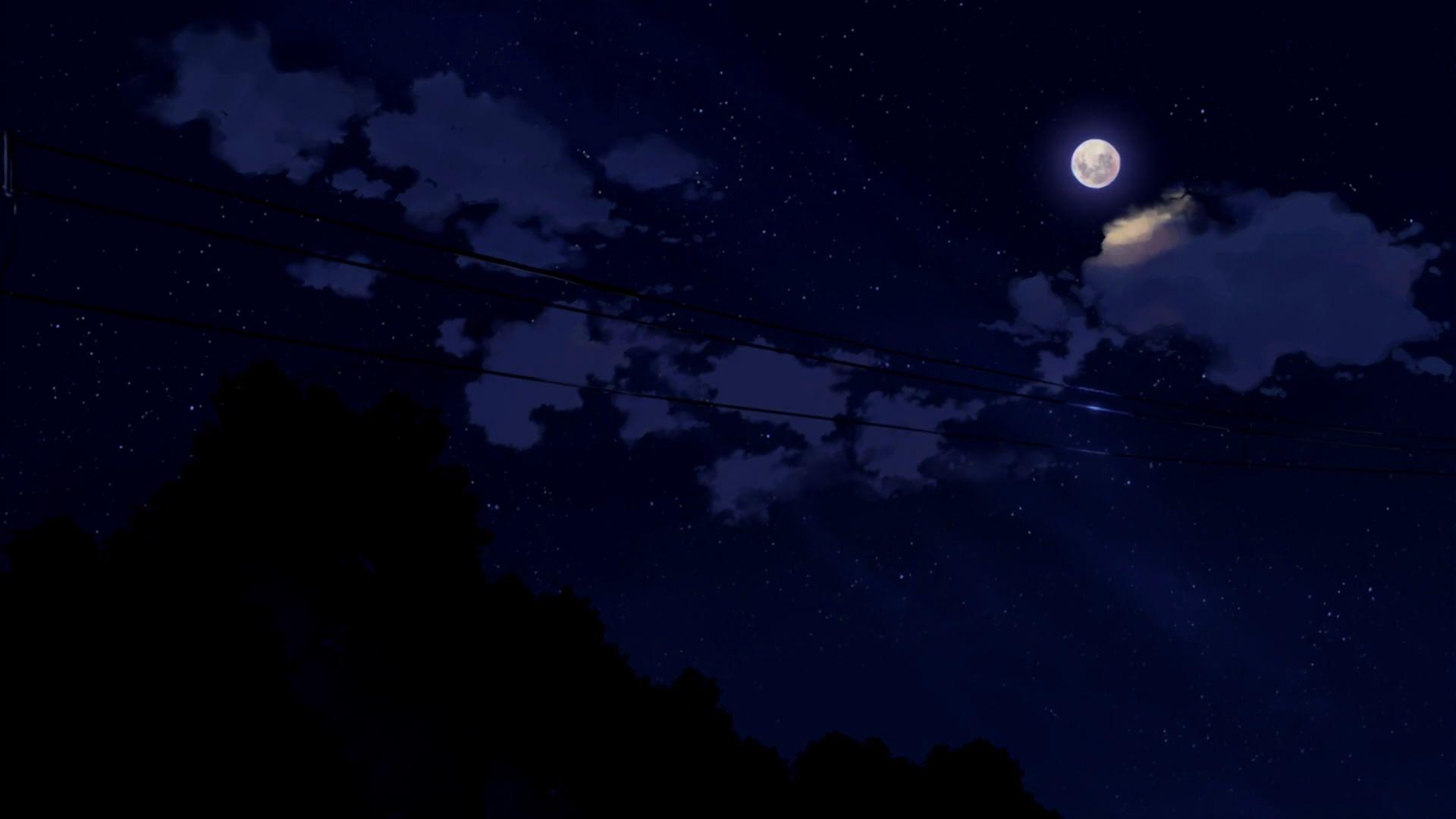 1920x1080 Anime Night Sky.  Hình nền hoạt hình Anime