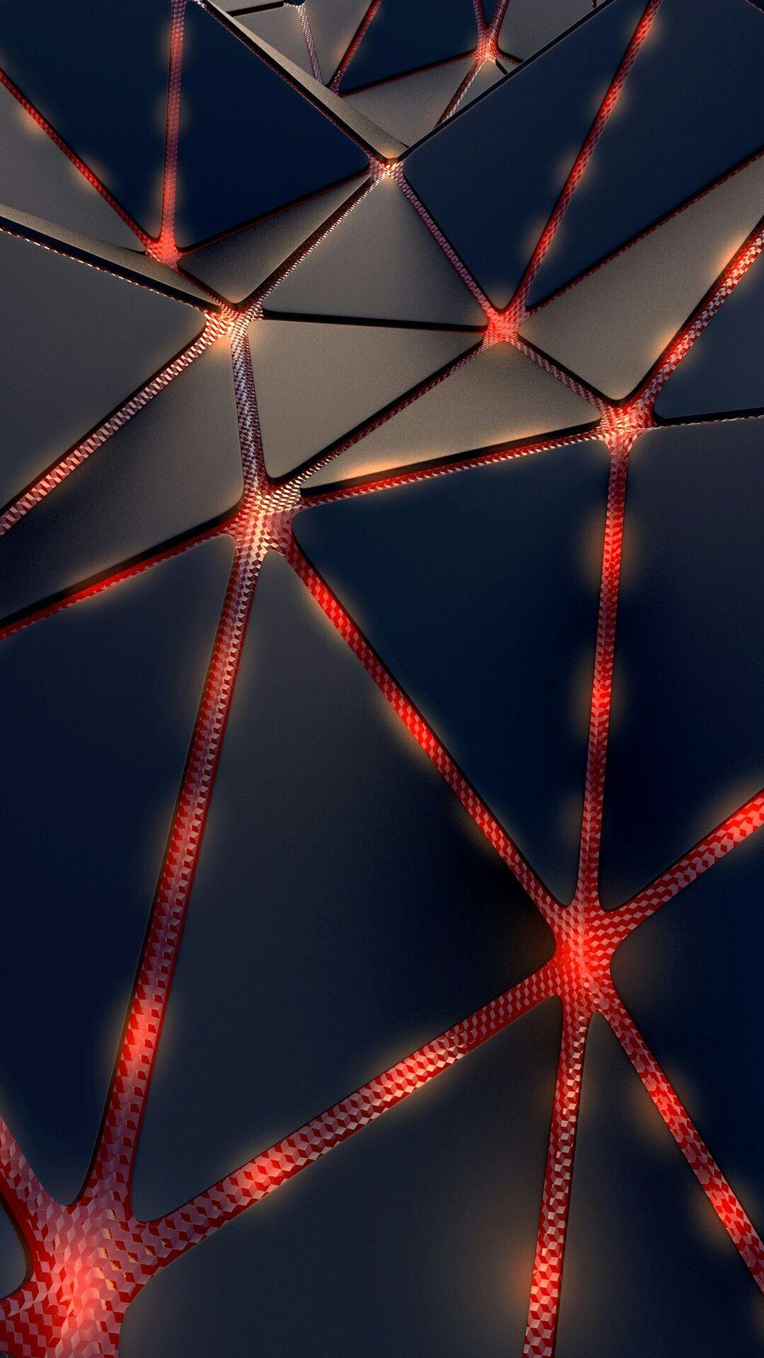 1080x1920 4k Geometric Red And Black Wallpaper
