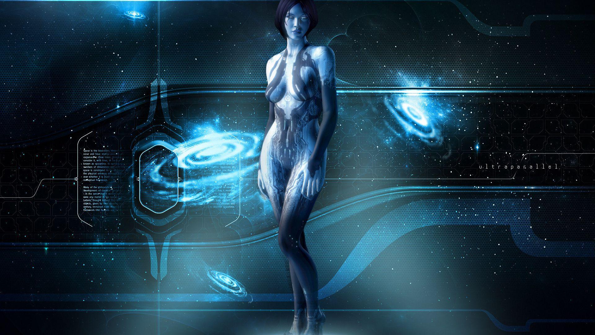 1920x1080 cortana, halo hologram, xbox 360 desktop