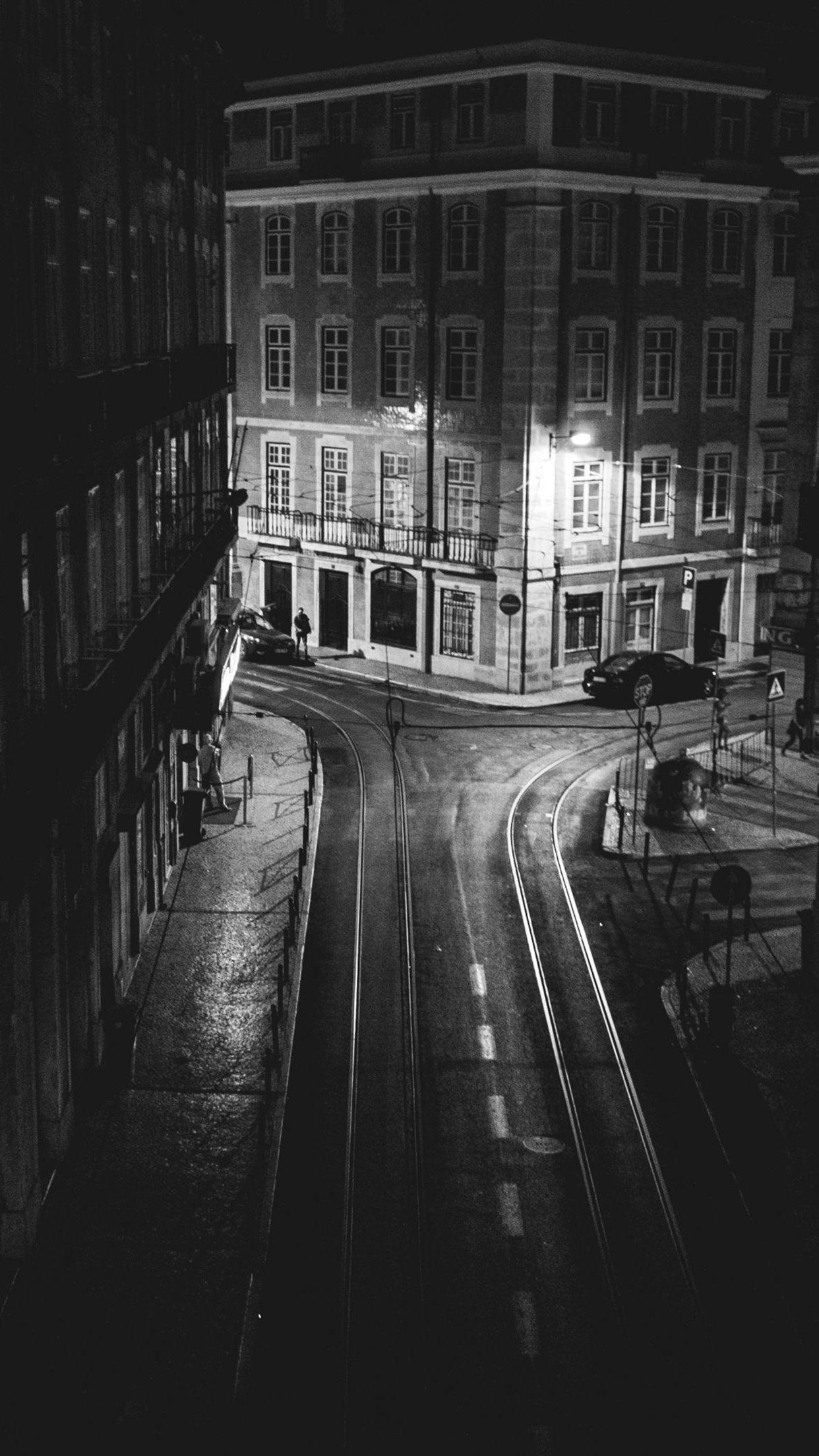 1242x2208 Lisboa Black White Street Wallpaper for iPhone X, 6