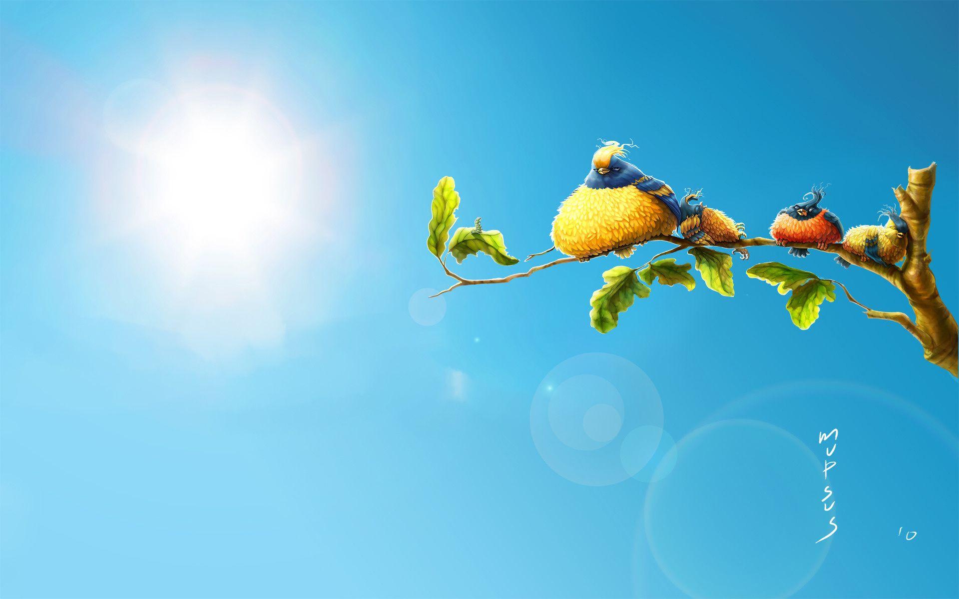 1920x1200 Angry Birds động vật hoạt hình thiên nhiên mặt trời bầu trời hài hước hình nền
