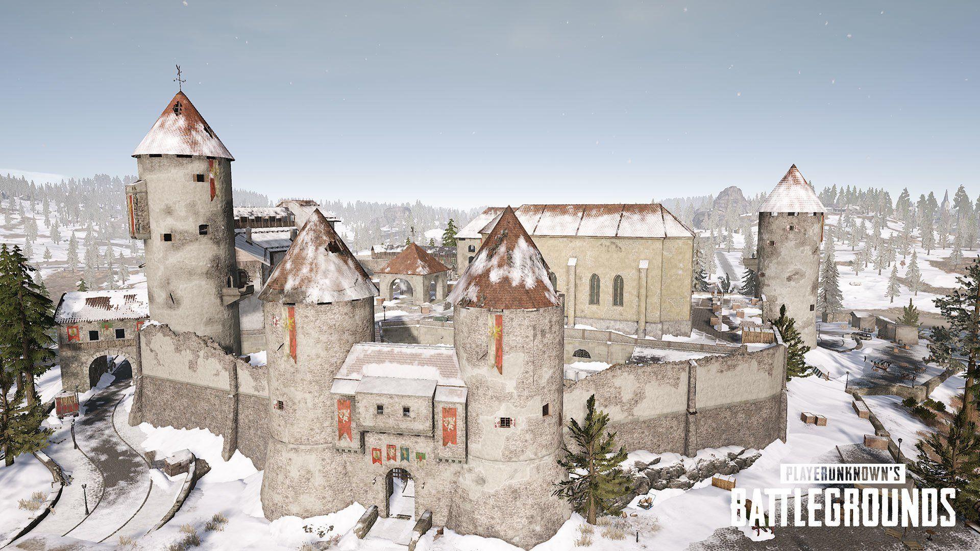 Winter map. Castle викенди. Викенди PUBG. Заснеженная крепость. PUBG замок.