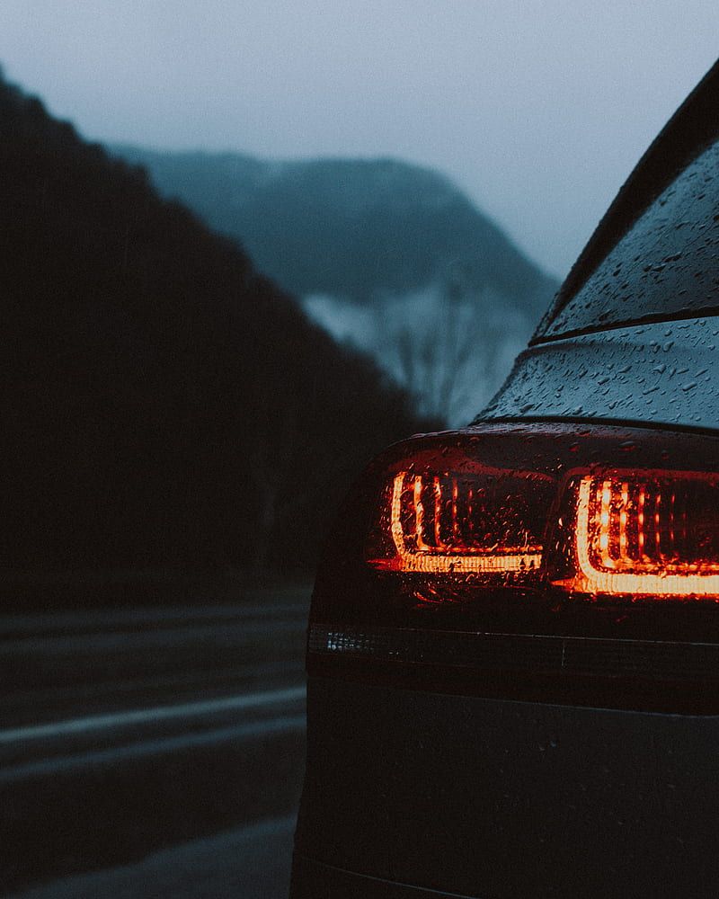 800x1000 Car, taillights, wet, red, dark, HD phone wallpaper