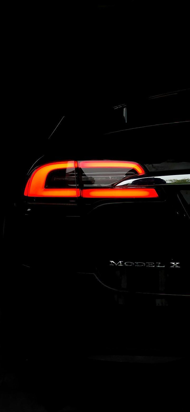 720x1560 Tail Light Of Black Tesla Model X 4K phone Wallpaper