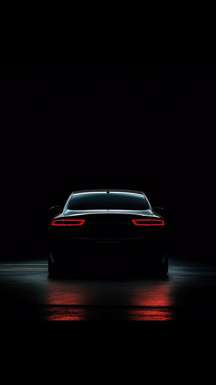 736x1308 Free background desktop, HD wallpaper car, back view, rear lights, dark background HD for pc, mobile