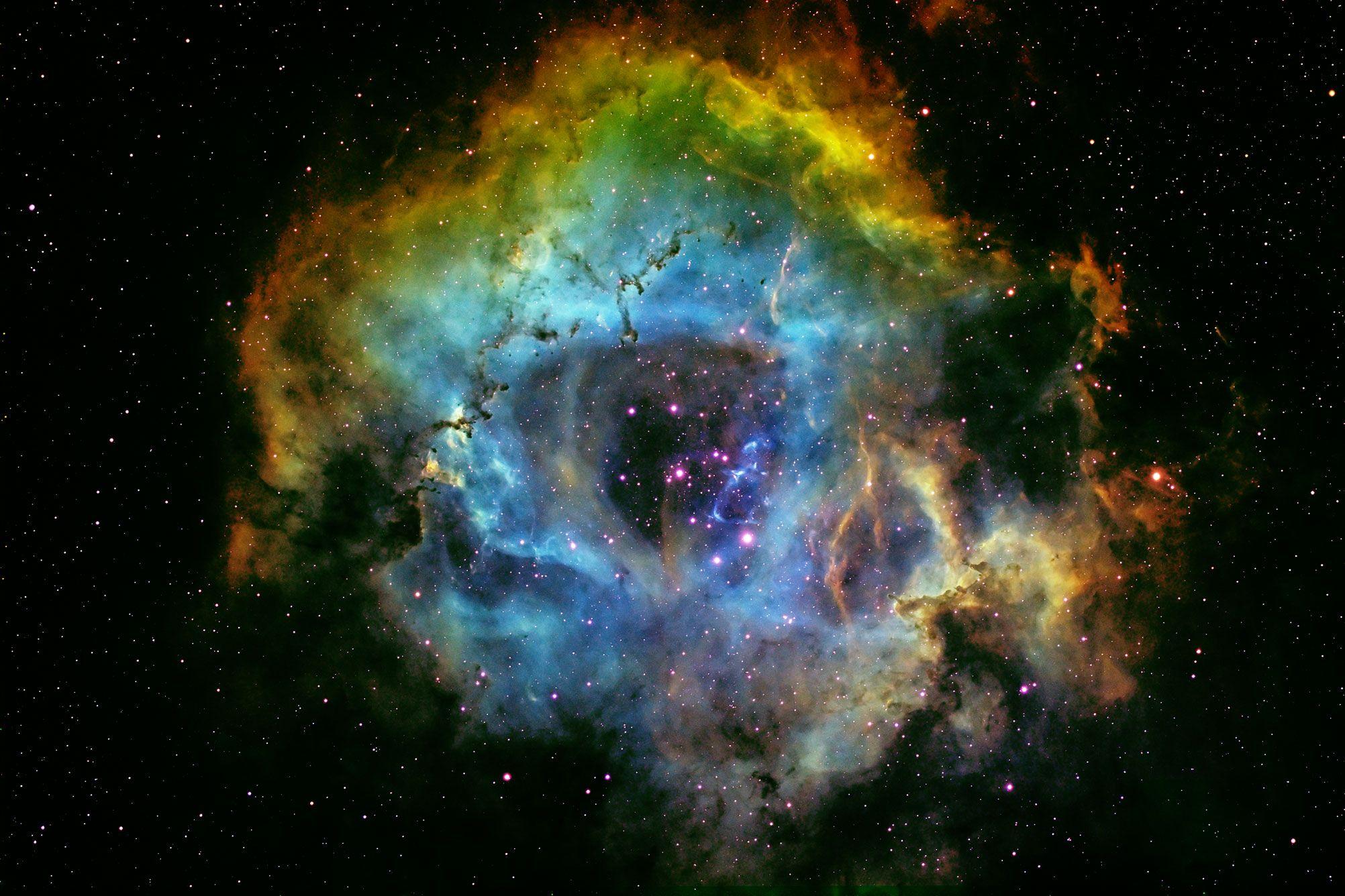 2004x1336 Rosette Nebula Wallpaper For iPhone