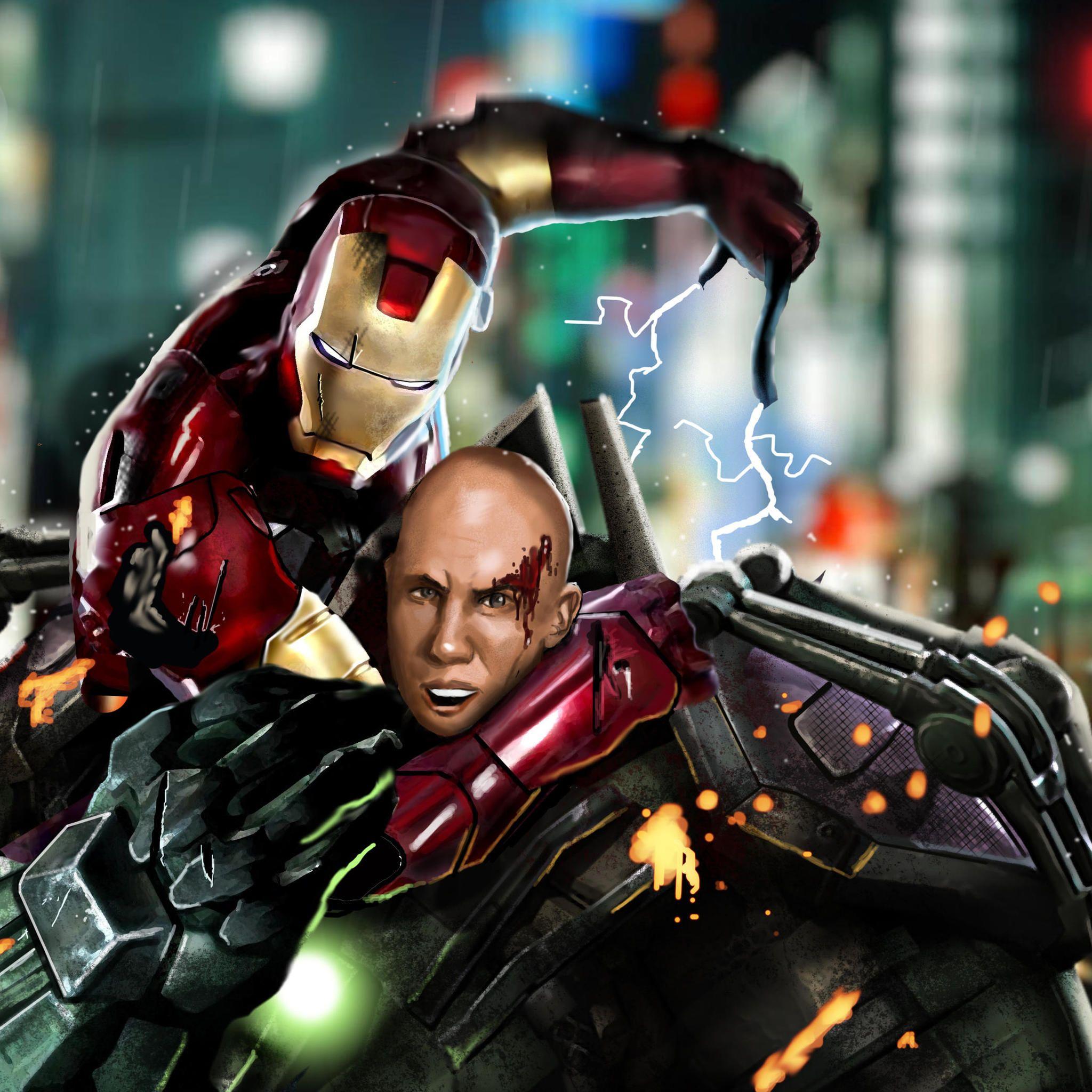2048x2048 Tony Stark Vs Lex Luthor iPad Air HD 4k Wallpaper