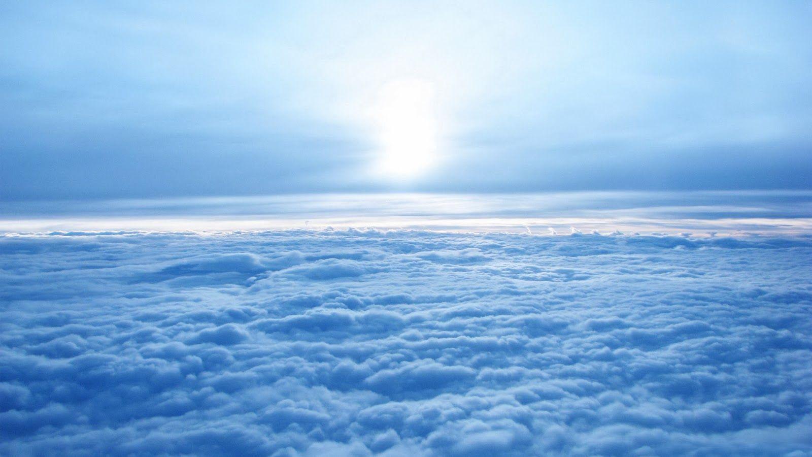 1600x900 Sun Over Clouds Picture of Blue Sky Image Wallpaper HD