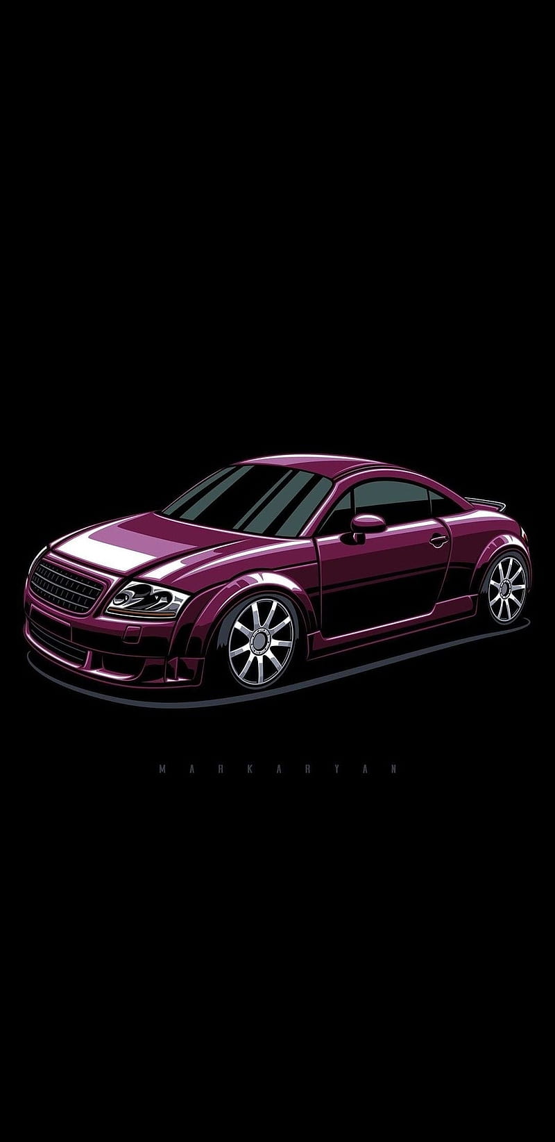 800x1644 Audi TT, black, minimalistic