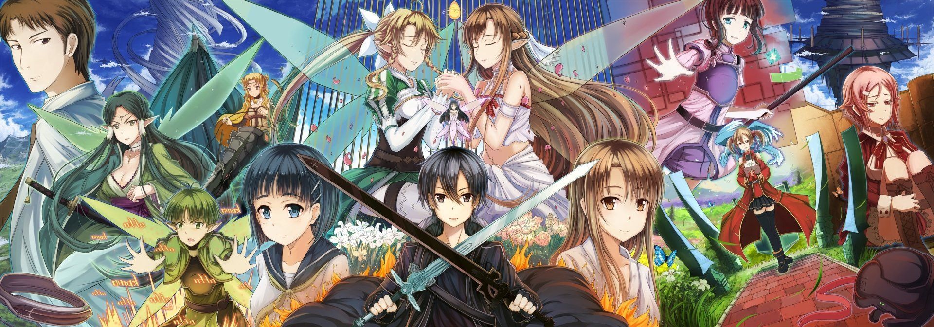 1920x672 HD Sword Art Online Characters Wallpaper