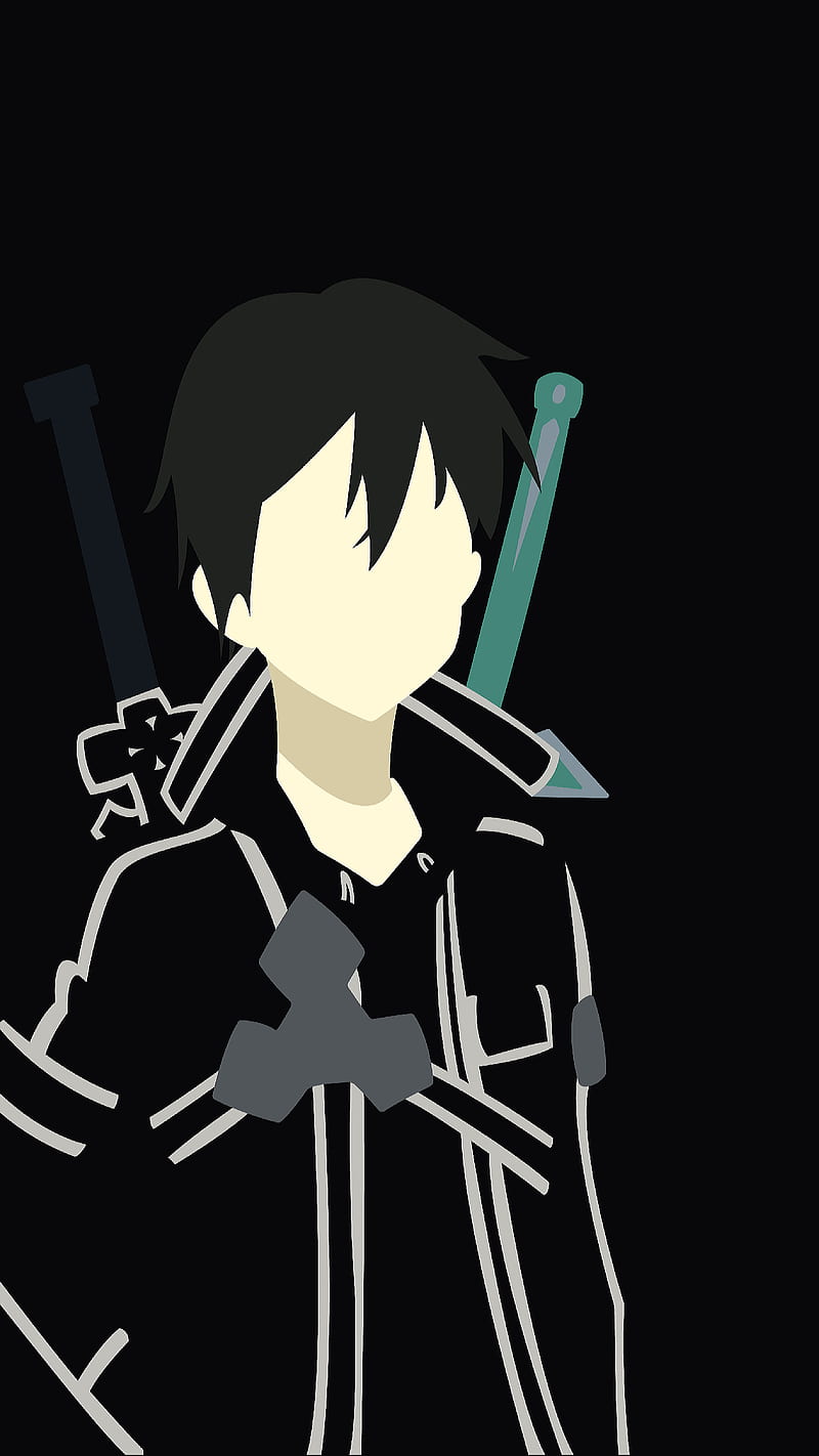 800x1422 Kirito Minimal, animation, anime, asuna