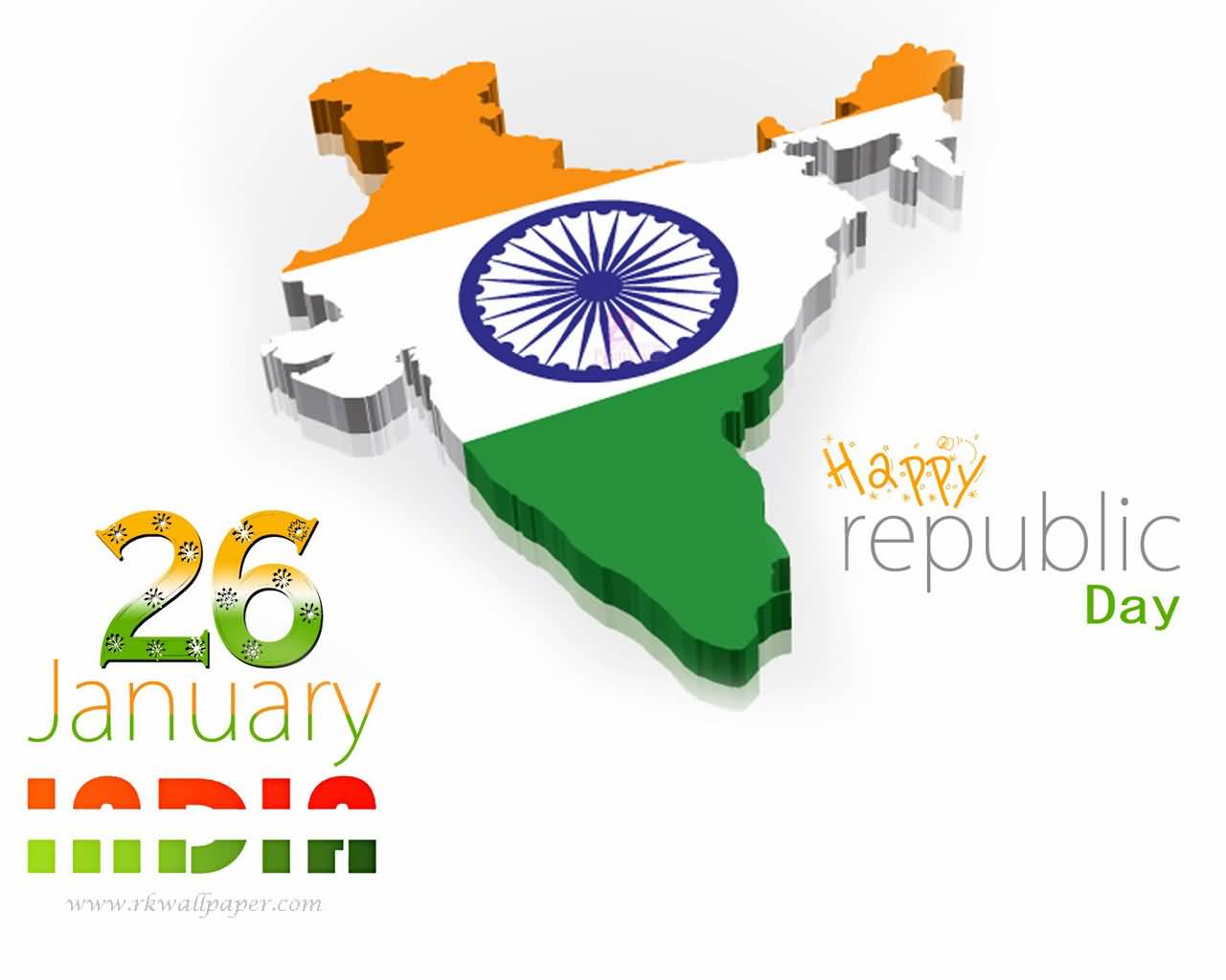 1280x1024 January India Happy Republic Day Indian Map Greeting Card