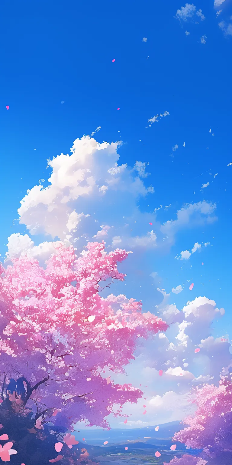 768x1536 Anime Cherry Blossom Wallpaper