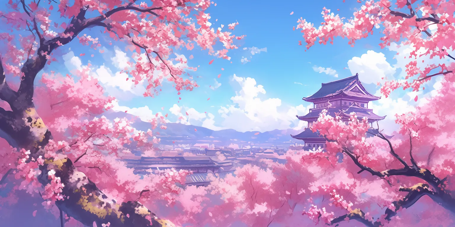 1536x768 Anime Cherry Blossom Wallpaper