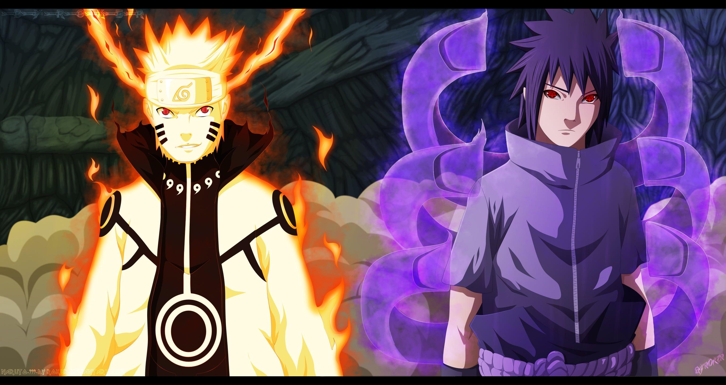 3078x1636 Uzamaki Naruto and Uchiha Sasuke wallpaper HD wallpaper