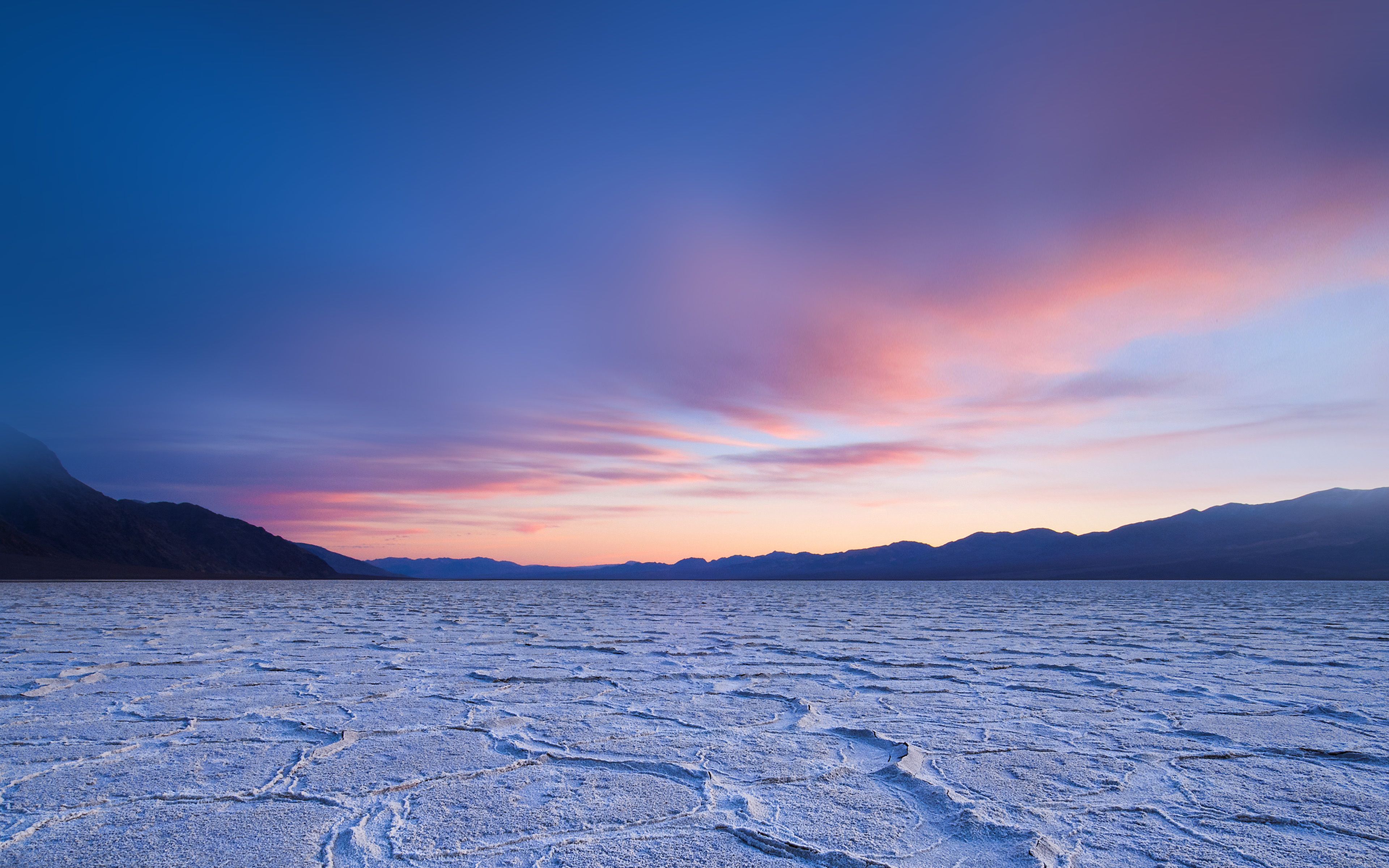 3840x2400 Dead Sea Snow Sunset Mountain Nature