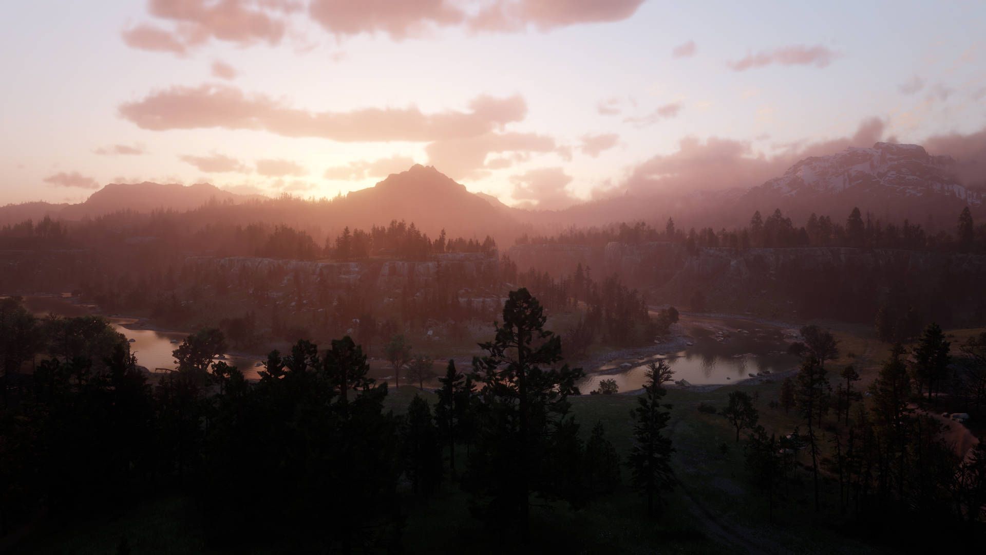 1920x1080 mountain in a video game Wallpaper