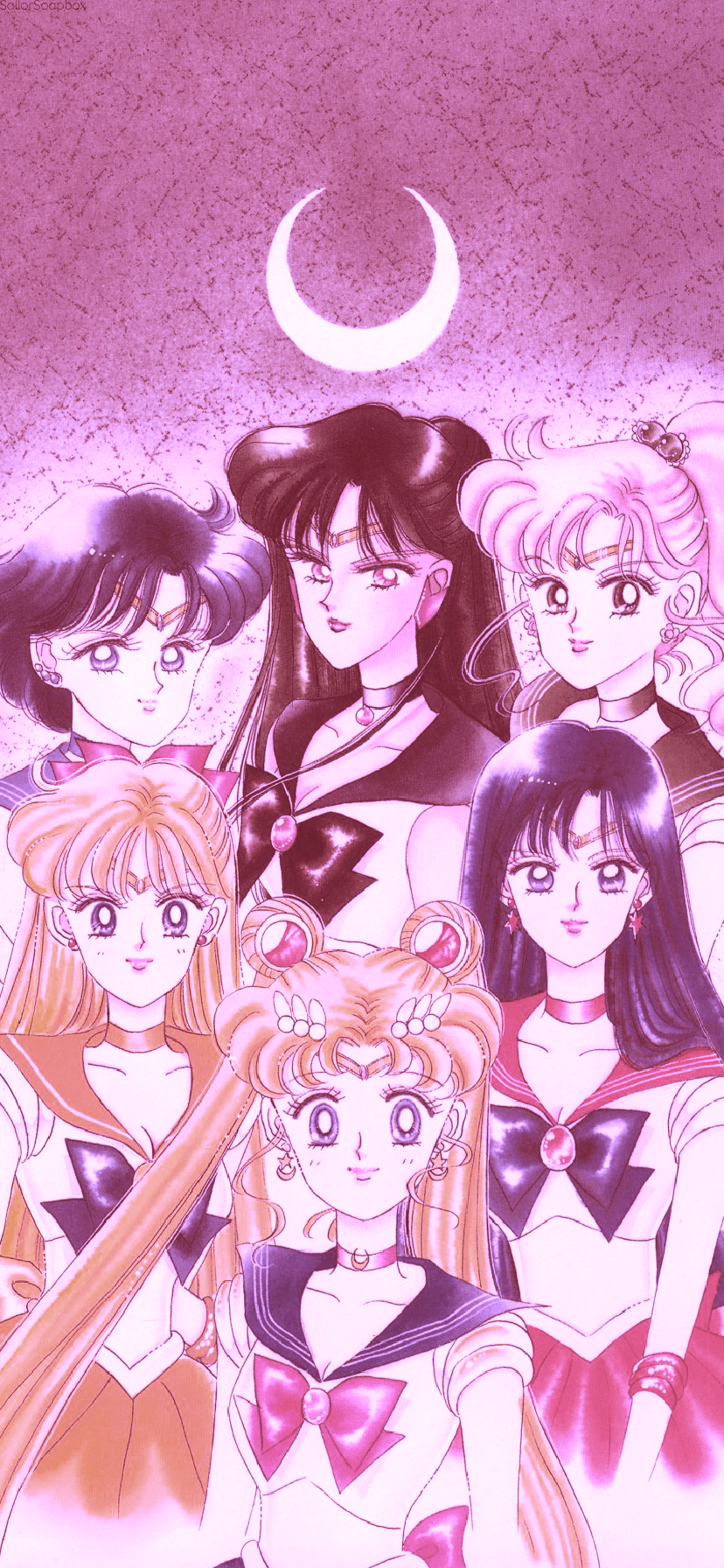 828x1792 Sailor Moon Group Wallpaper