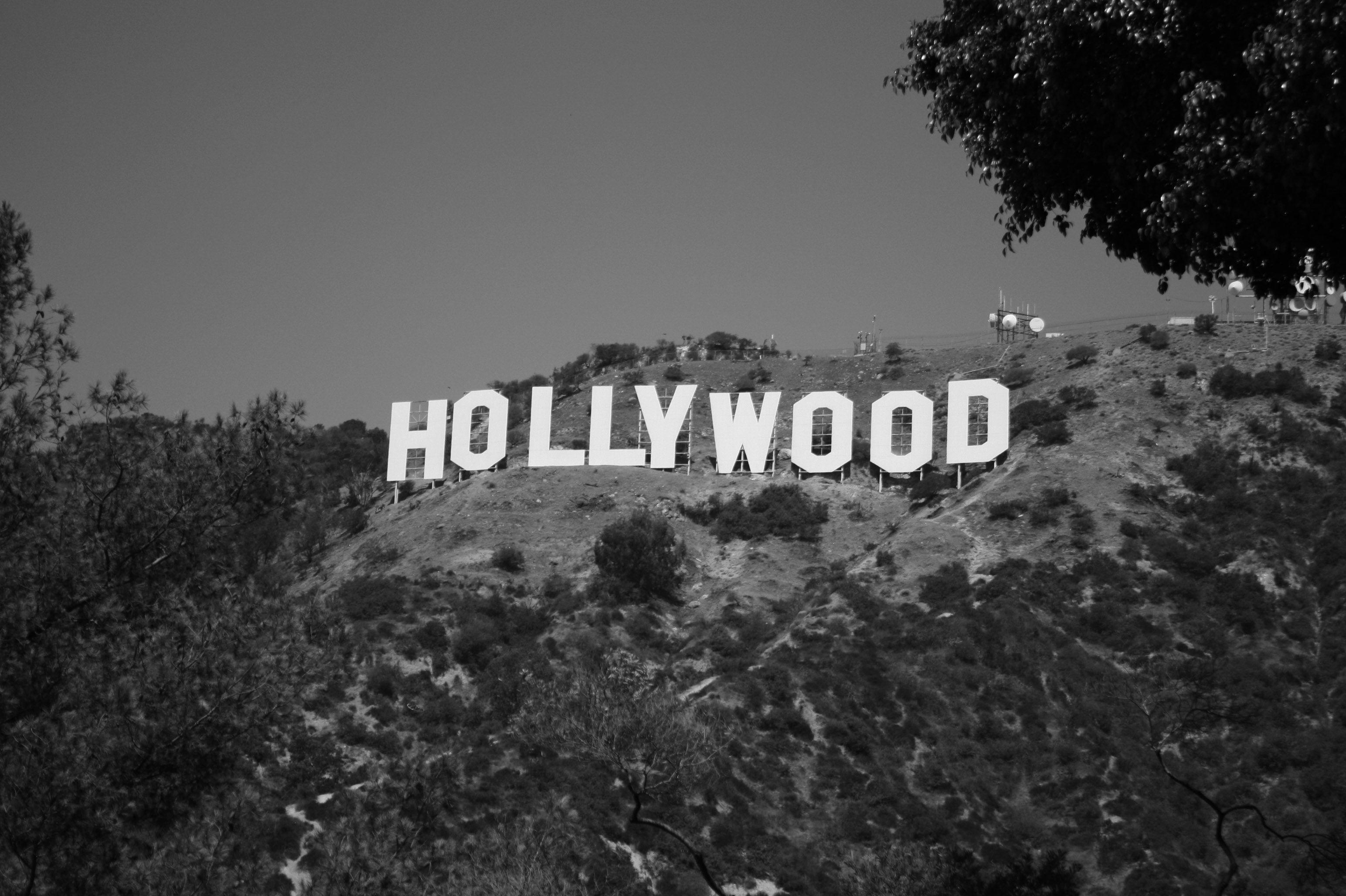 Download wallpaper 240x320 hollywood word inscription rocks slope old  mobile cell phone smartphone hd background