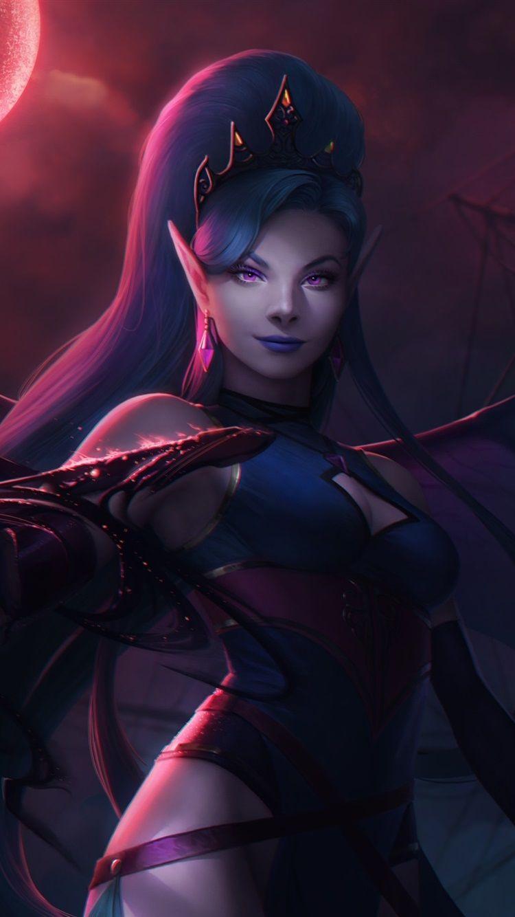 750x1334 Purple Eyes Fantasy Girl, Elf 750x1334 IPhone 8 7 6 6S