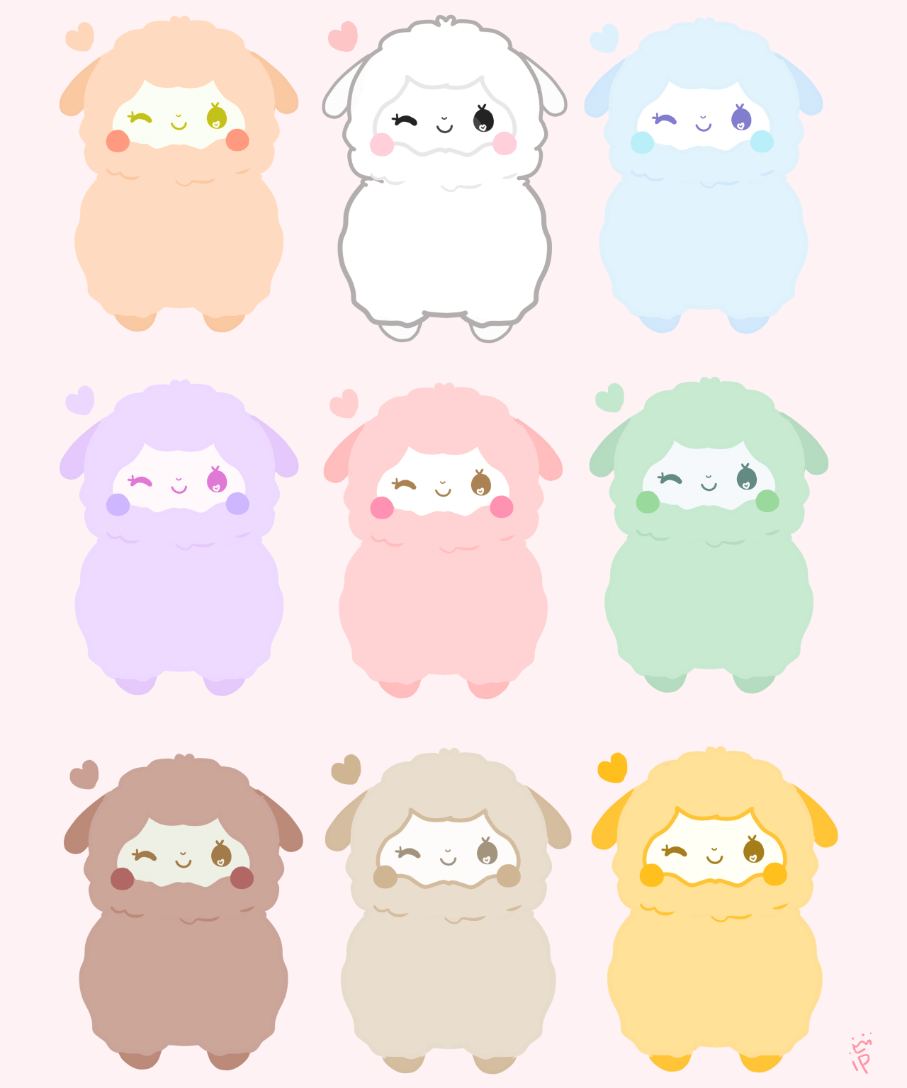 1280x1536 Prince Insomniac: Pastel Rainbow Alpaca Stickers Are