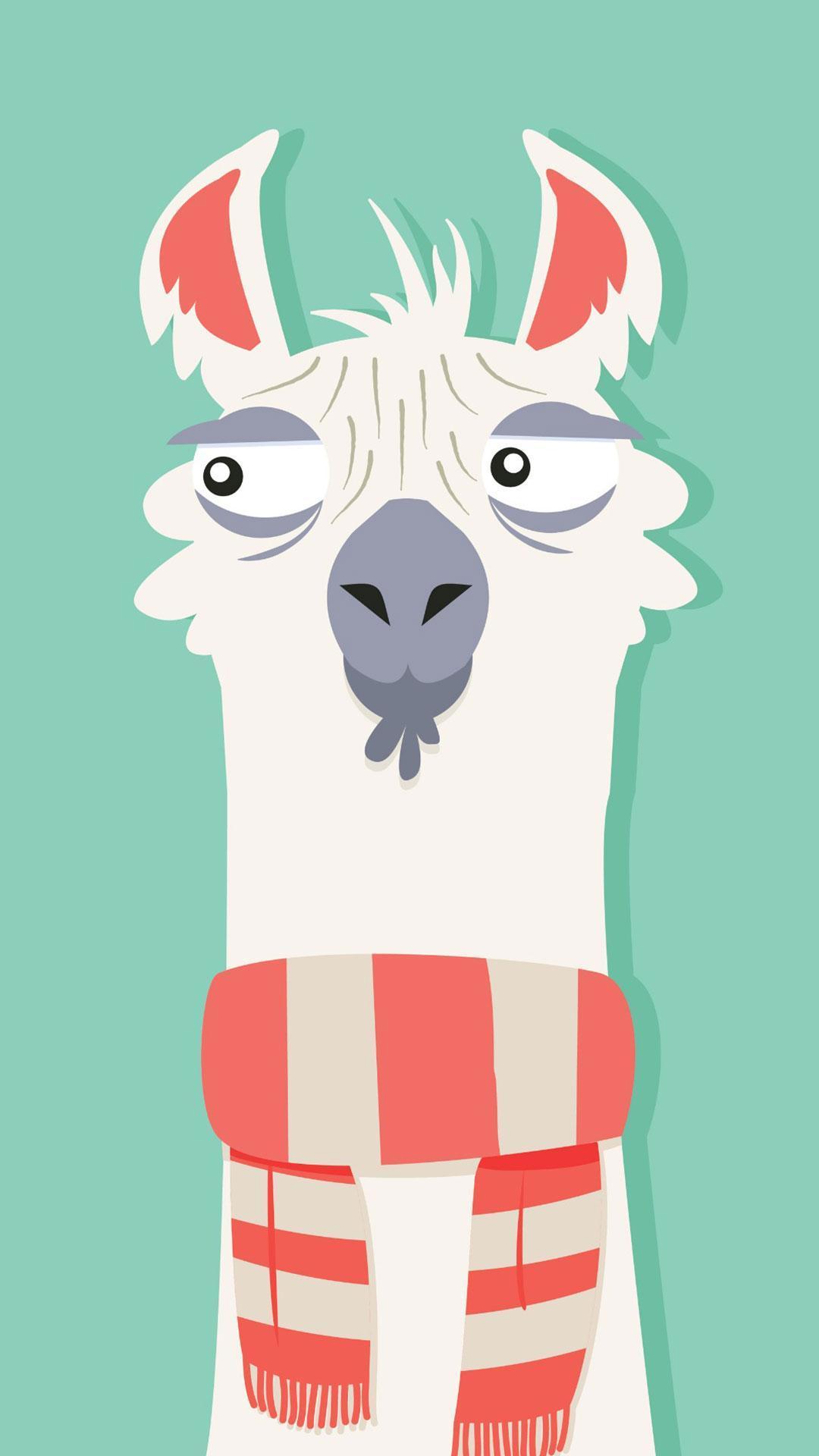 1080x1920 Cute Llama Wallpaper for Android