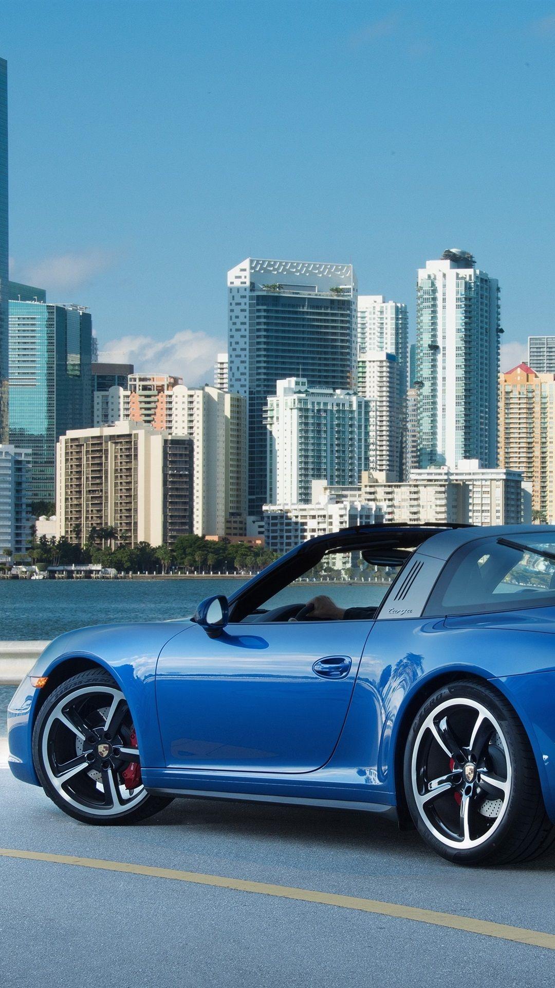 1080x1920 Porsche 911 Targa 4S blue supercar at city 1080x1920 iPhone