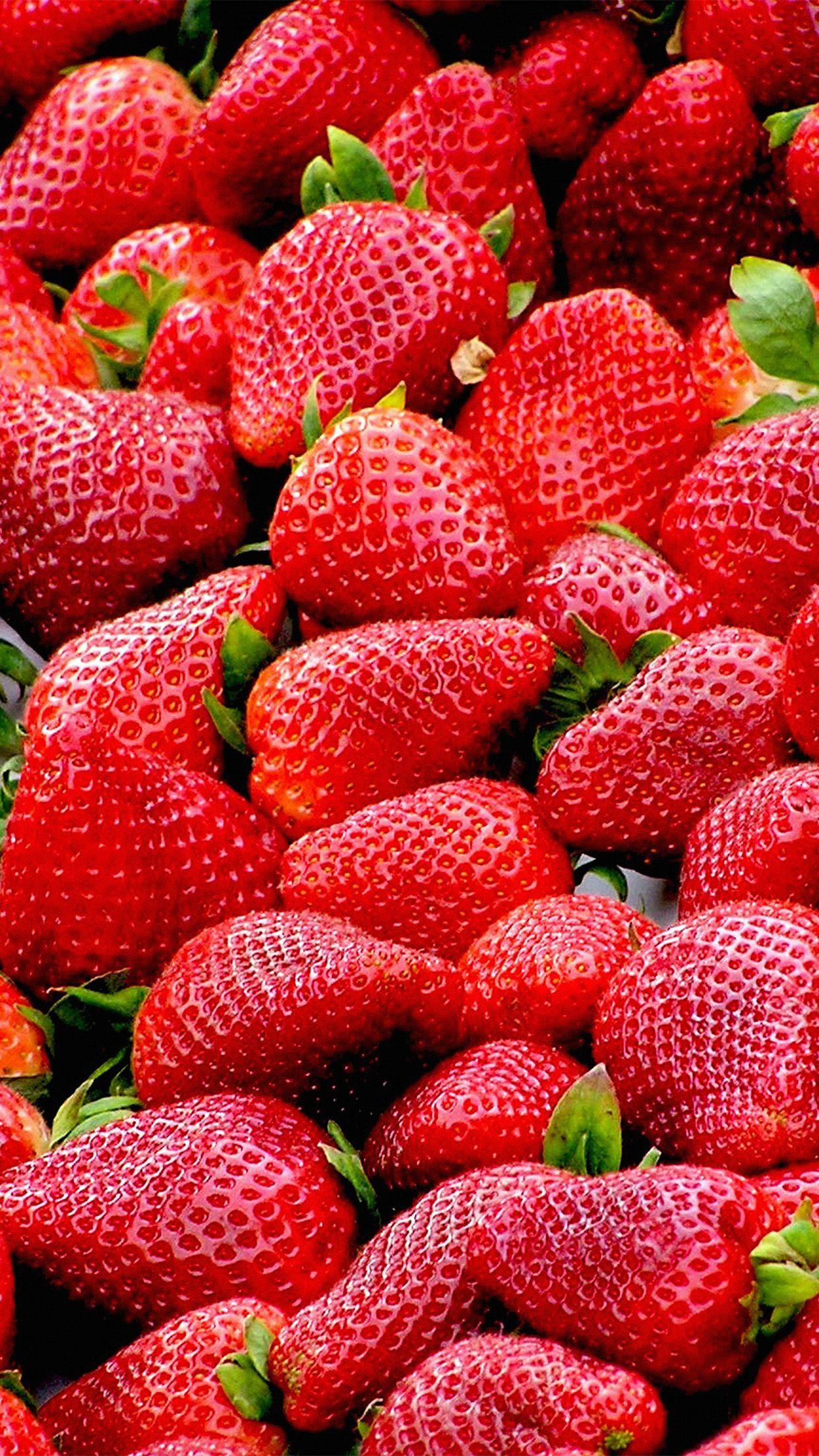 1242x2208 iPhone7 wallpaper. red strawberry
