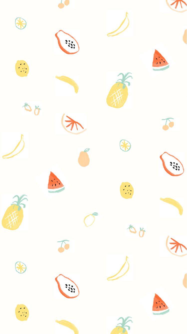 Free Cute Pastel Aesthetic Summer Fruit Mobile Wallpaper template