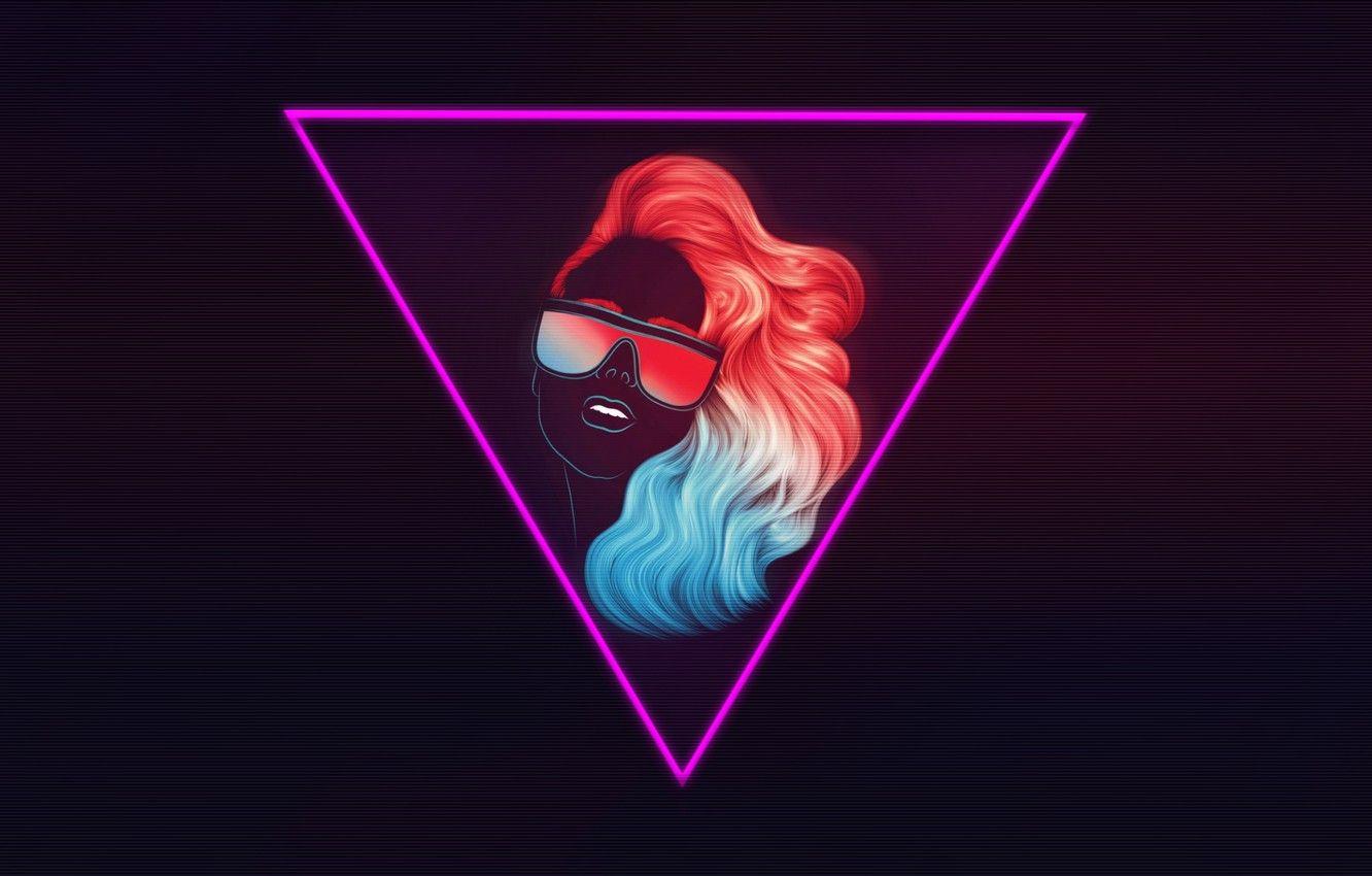 1332x850 Neon Retro Girl Wallpaper