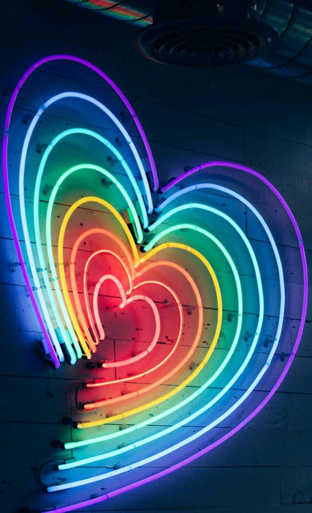 bright neon colors backgrounds hearts
