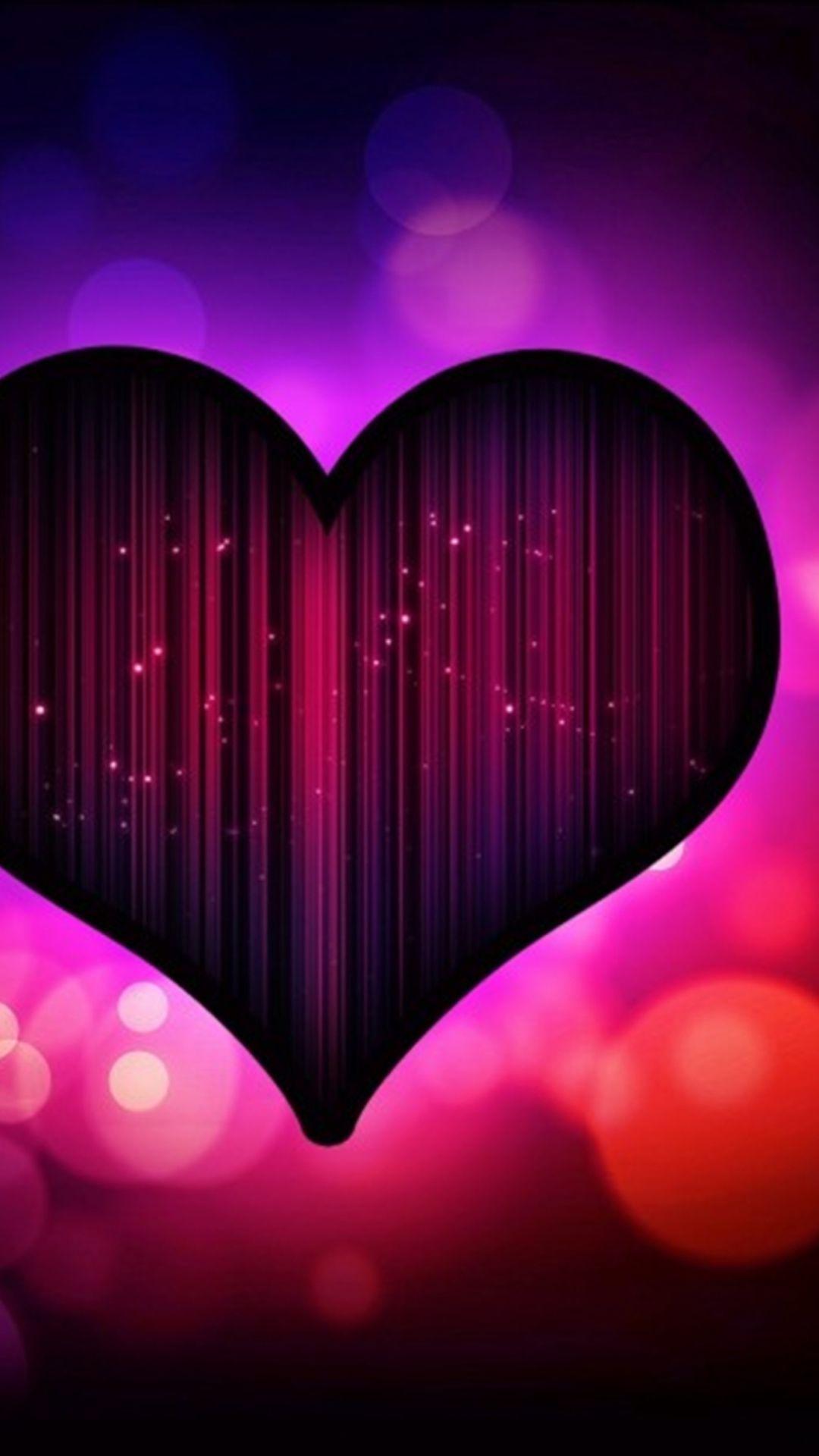 1080x1920 Neon Pink Hearts Wallpaper