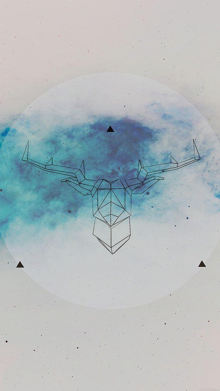 750x1334 iPhone7papers illust deer space cool
