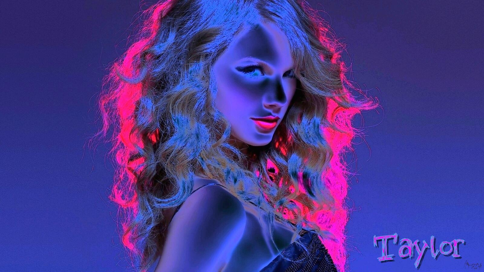1600x900 Neon Girl Wallpaper