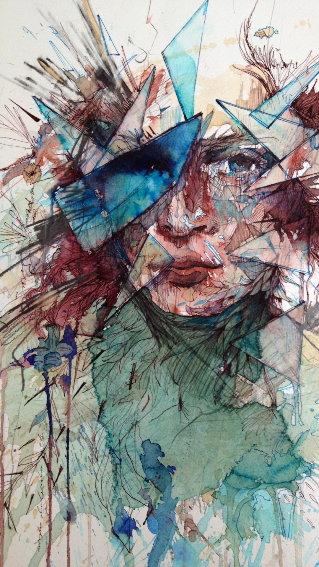 1080x1920 Abstract Watercolor iPhone Wallpaper at