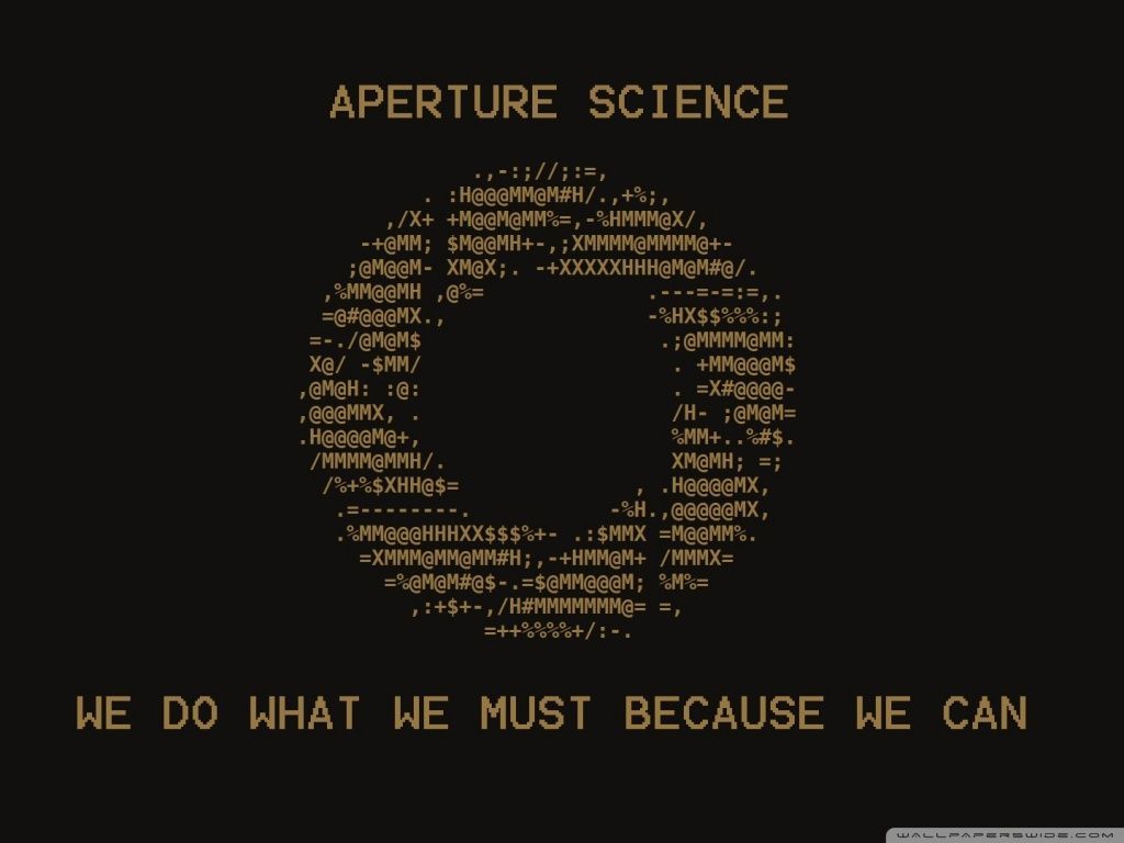 1024x768 Portal Science ASCII Motto
