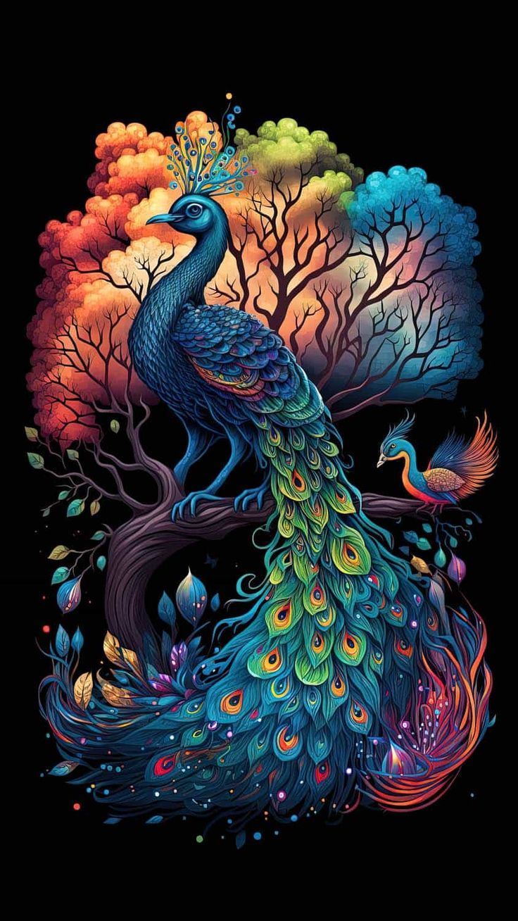 736x1308 Peacock Art iPhone Wallpaper HD