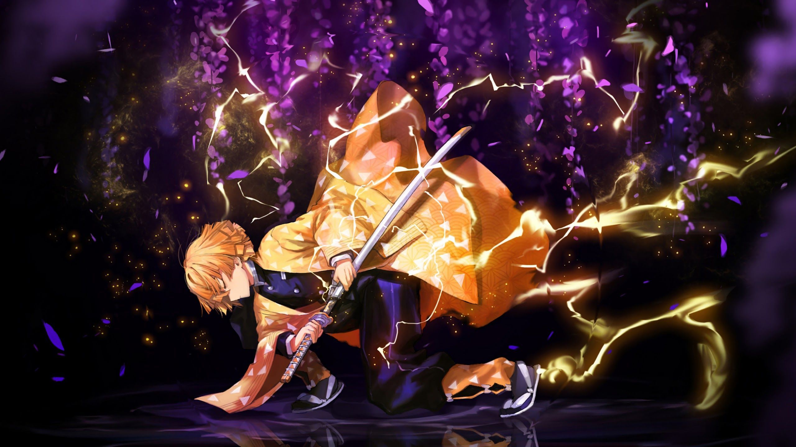 2560x1440 Zenitsu Agatsuma Kimetsu No Yaiba 4K